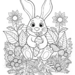 Benny the Bunny and His Carrots Coloring Page