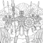 Black Panther Leading The Wakandan Army Into Battle