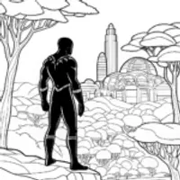 Black Panther on the Prowl Coloring Page