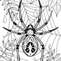 Giant Spider in the Countryside Coloring Page