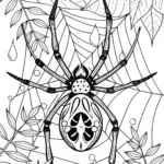 Giant Spider in the Countryside Coloring Page