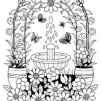 Blooming Garden Wonderland Coloring Page