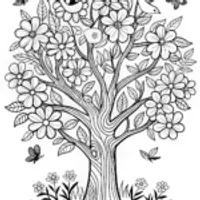 Blossoming Tree Coloring Page