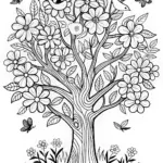 Blossoming Tree Coloring Page