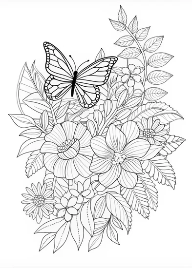 A coloring page of Blue Monarch Butterfly Coloring Page