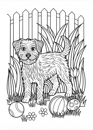 A coloring page of Adorable Terrier Dog Coloring Page