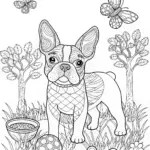 French Bulldog Fantasy Coloring Page