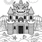 Bowser at the Beach Coloring Page