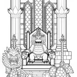 Bowser on His Throne Coloring Page