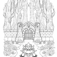 Bowser in the Enchanted Forest Coloring Page