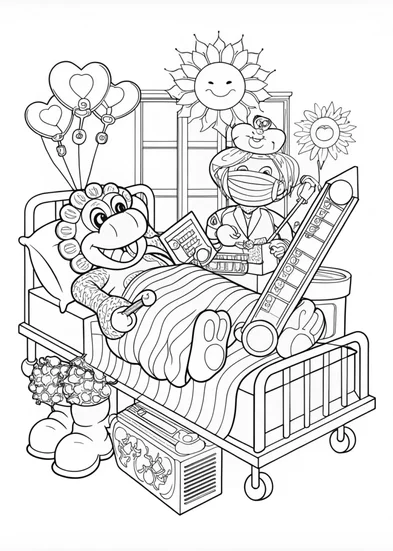 A coloring page of Bowser’s Mighty Stance Coloring Page
