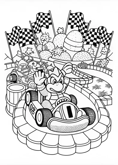 A coloring page of Bowser’s Fiery Roar Coloring Page