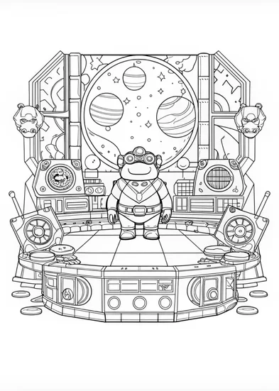 A coloring page of Bowser in Mecha Armor Coloring Page