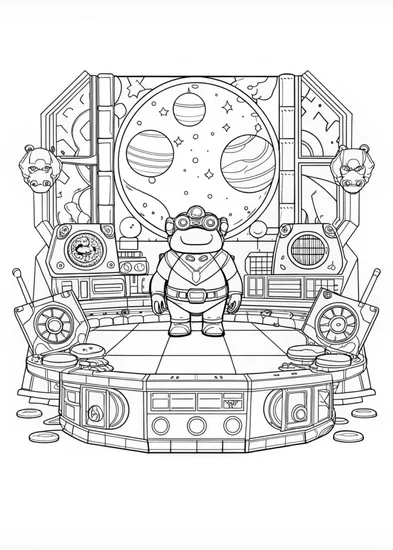 A coloring page of Bowser in Mecha Armor Coloring Page