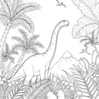 Brachiosaurus Strolling Through a Prehistoric Garden