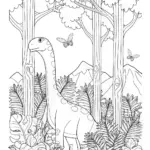 Brontosaurus Feeding in the Forest
