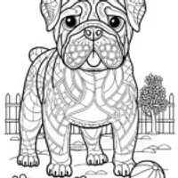 Bulldog Buddy Coloring Page