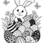 Bunny and Easter Egg Extravaganza Coloring Page