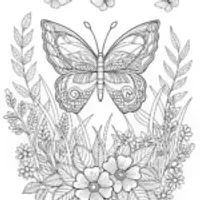 Fluttering butterflies in a colorful garden