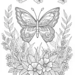 Fluttering butterflies in a colorful garden