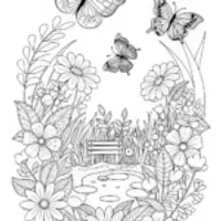 Butterfly Garden Bliss Coloring Page