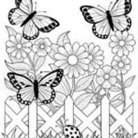 Butterfly Garden Coloring Page
