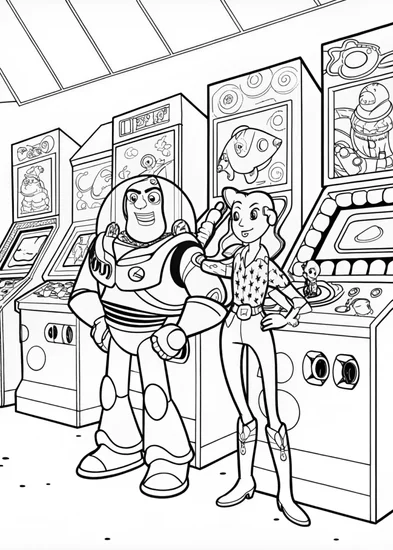 A coloring page of Buzz Lightyear Adventure Coloring Page