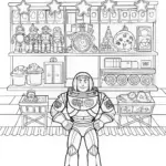 Buzz Lightyear in the Toy Aisle Coloring Page
