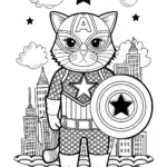 Captain Cat in the City Coloring Adventure