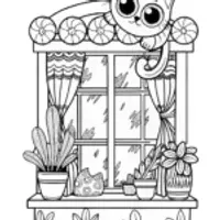 Majestic Cat Portrait Coloring Page