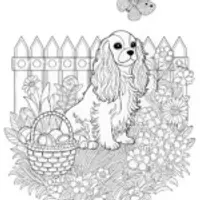 Cavalier King Charles Spaniel Coloring Page