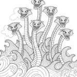 Chaotic Hydra’s Wrath Coloring Page