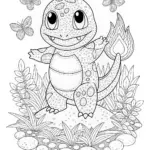 Charmander’s Playful Adventure Coloring Page