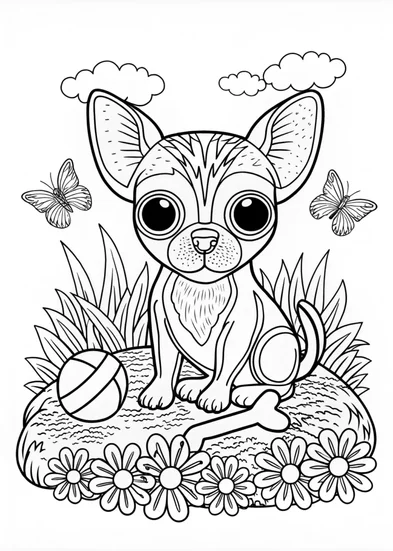 A coloring page of Charming Chihuahua Coloring Fun