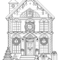 Winter Wonderland House Coloring Page
