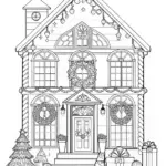 Winter Wonderland House Coloring Page