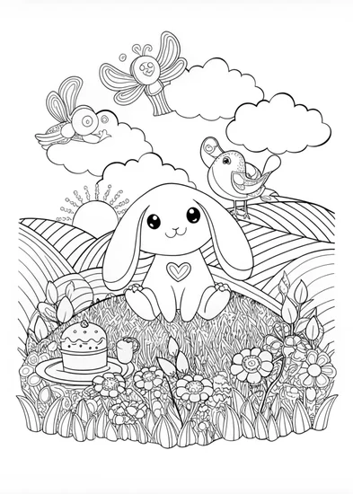 A coloring page of “Cinnamoroll and Friends Coloring Fun”