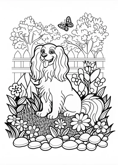 A coloring page of Cocker Spaniel Coloring Page