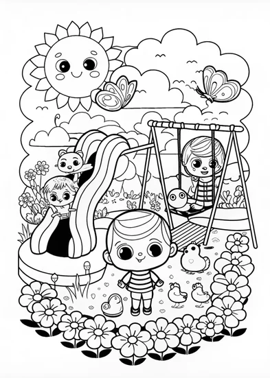 A coloring page of JJ from CoComelon: Fun Coloring Adventure