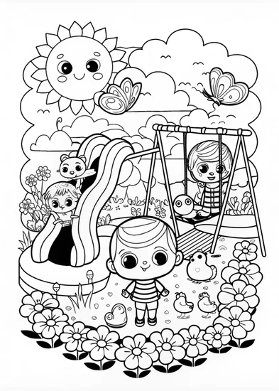 A coloring page of JJ from CoComelon: Fun Coloring Adventure