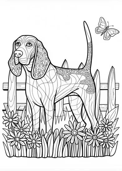 A coloring page of Big-Eared Dog Coloring Page