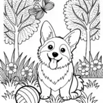 Smiling Corgi Coloring Fun