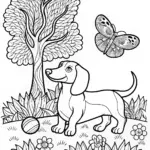 Dachshund Delight Coloring Page