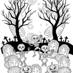 Dancing Skeletons in the Moonlit Graveyard