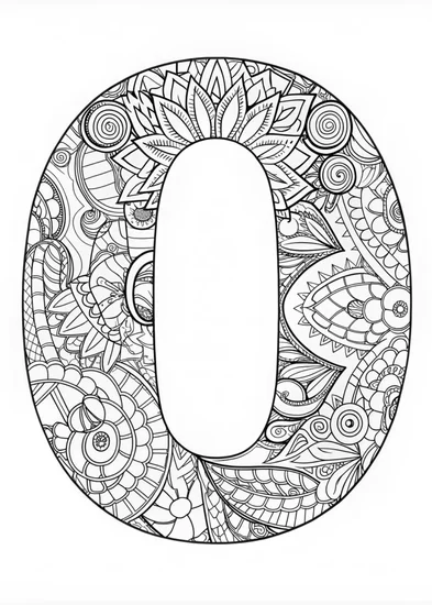 A coloring page of Decorative Letter “O” Coloring Extravaganza