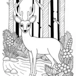 Majestic Deer in the Wild Coloring Page