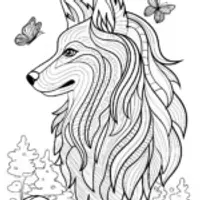 Detailed German Shepherd Coloring Page