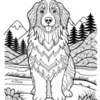 Happy Bernese Mountain Dog Coloring Page