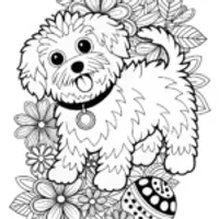 Fluffy the Adorable Puppy Coloring Page