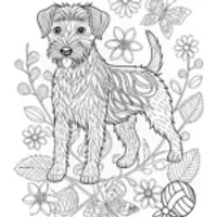 Geometric Terrier Coloring Page